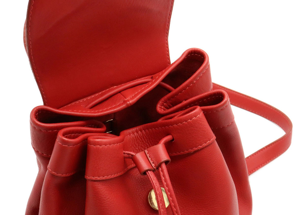 Loewe Backpack Rucksack Leather Red - Picture 8 of 9